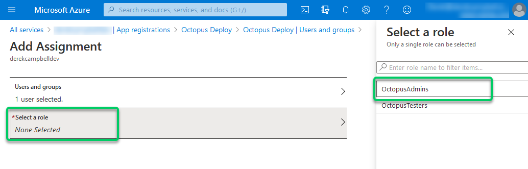 Editing App registration users role